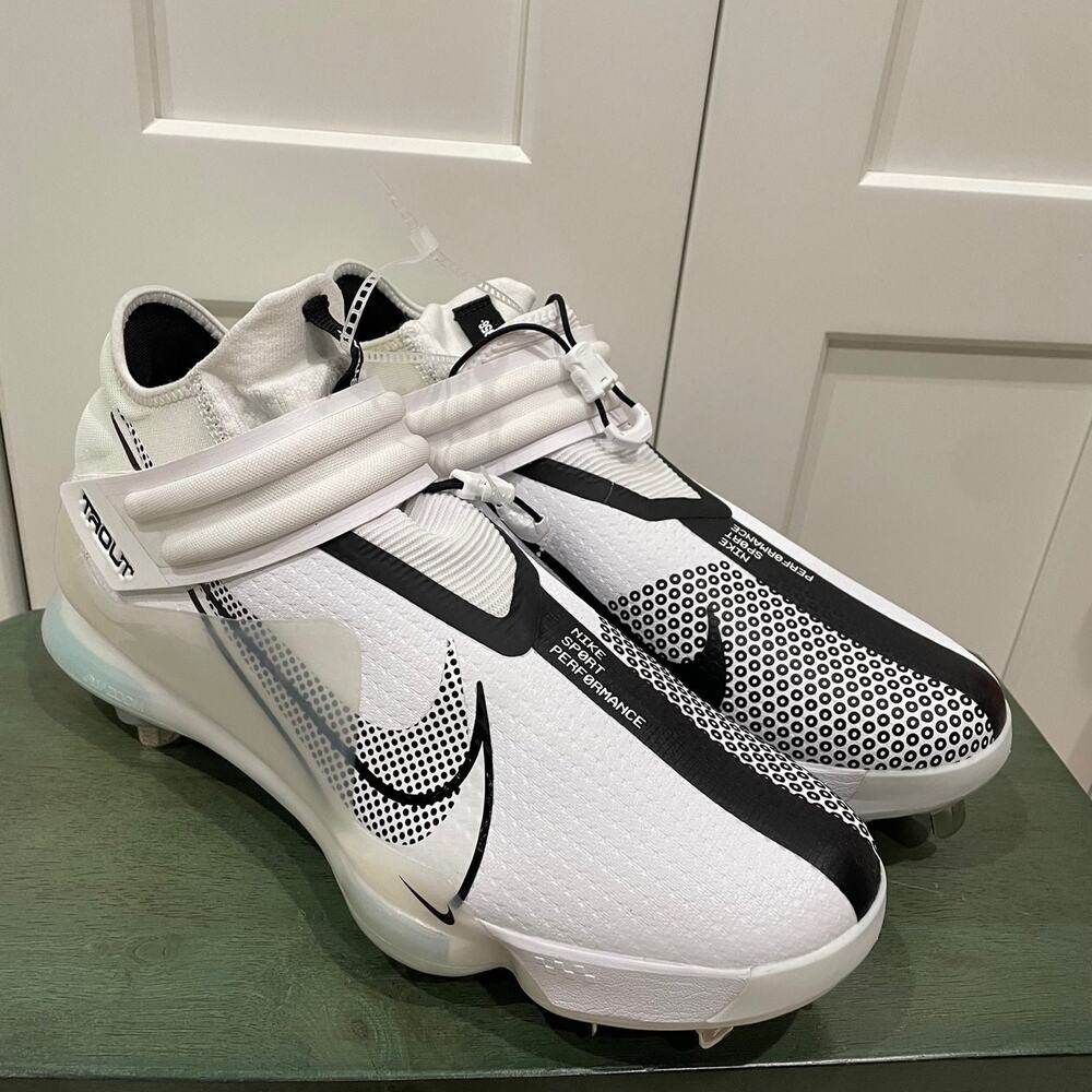 New Nike Force Zoom Trout 7 Pro Mid 'White Speckled' Baseball Size 12 CI3134-102